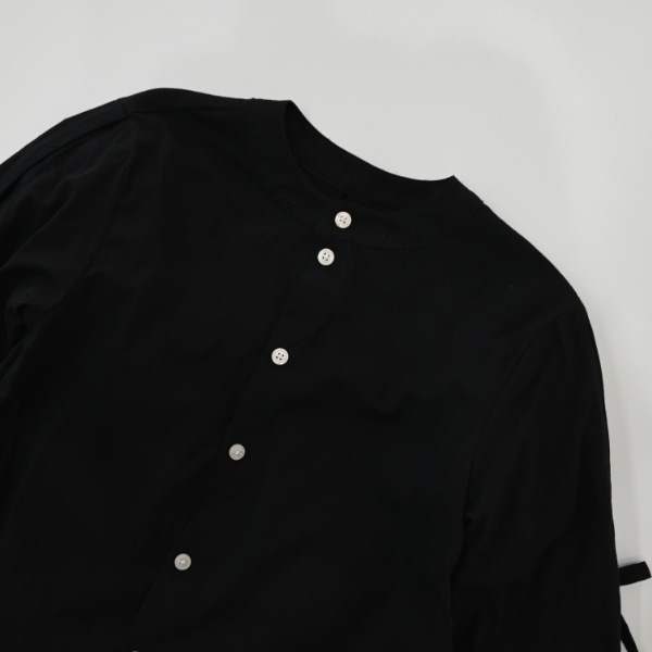【25FW】リボン ボックスシャツ / ブラック