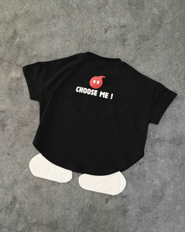 【ニコフラート】ボンバーなりきり Tシャツ / ブラック