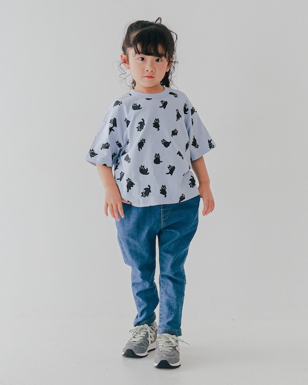 【フォブ】F/B 総柄 Tシャツ / サックス