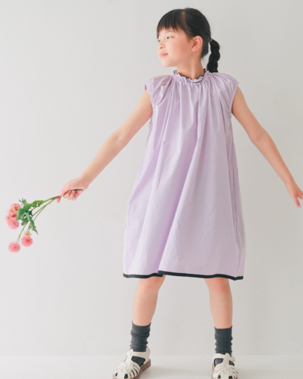 【エヌエイチティー】ギャザー ワンピース / ラベンダー