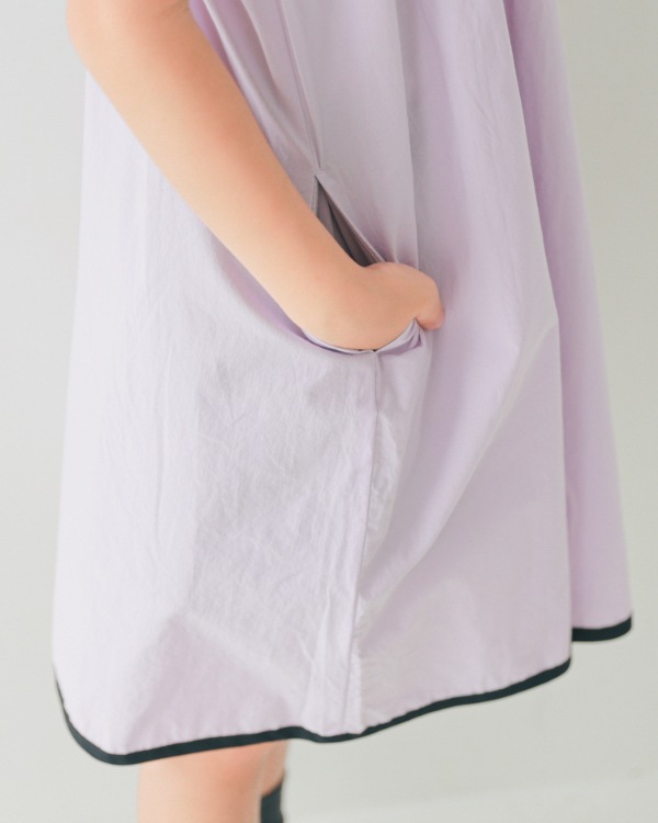 【エヌエイチティー】ギャザー ワンピース / ラベンダー