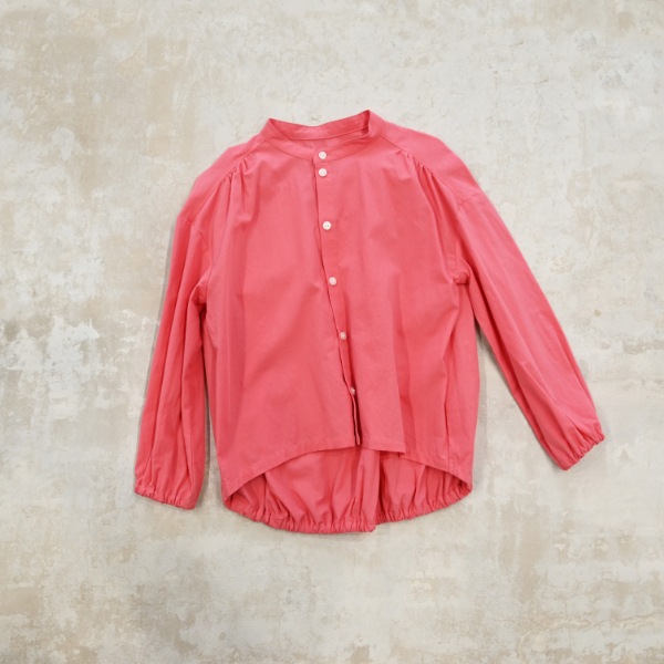 【25FW】バルーン ギャザーブラウス / サーモンピンク