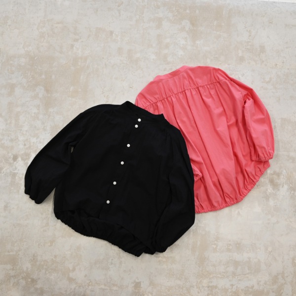 【25FW】バルーン ギャザーブラウス / サーモンピンク