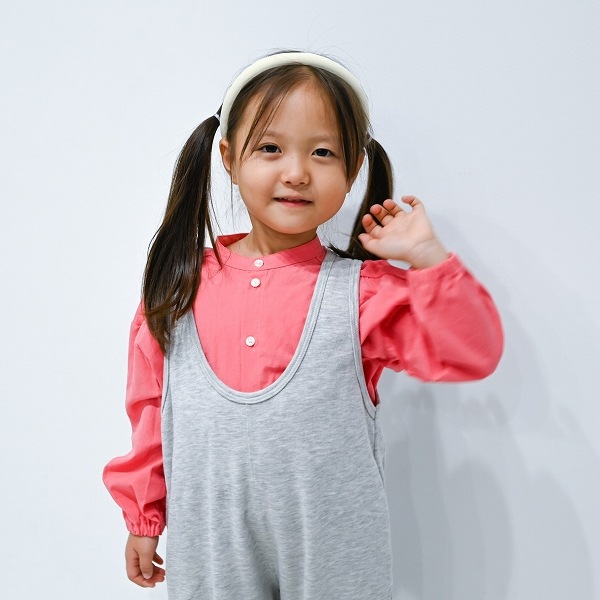 【25FW】バルーン ギャザーブラウス / サーモンピンク