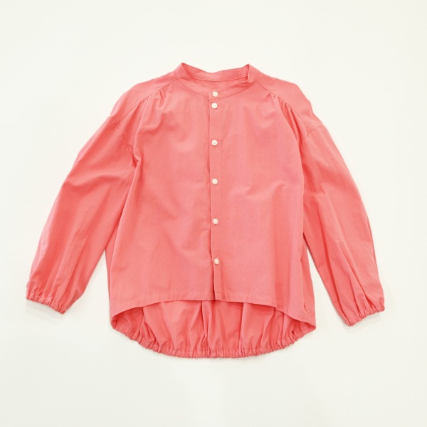 【25FW】バルーン ギャザーブラウス / サーモンピンク