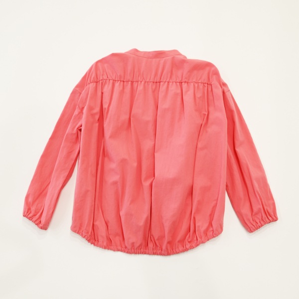 【25FW】バルーン ギャザーブラウス / サーモンピンク