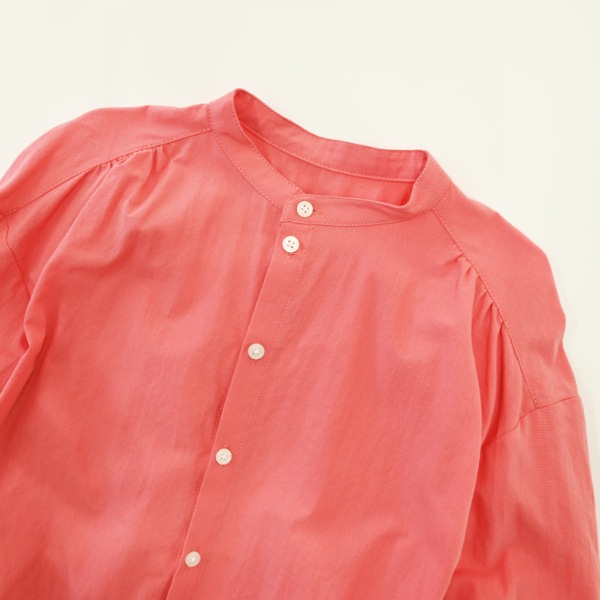 【25FW】バルーン ギャザーブラウス / サーモンピンク