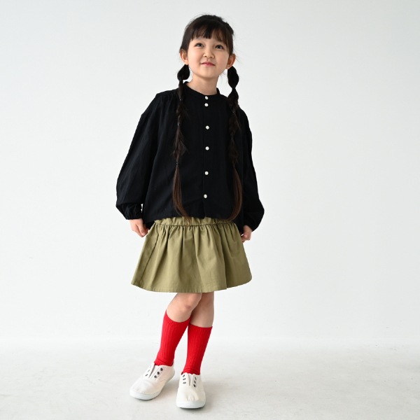 【25FW】バルーン ギャザーブラウス / ブラック