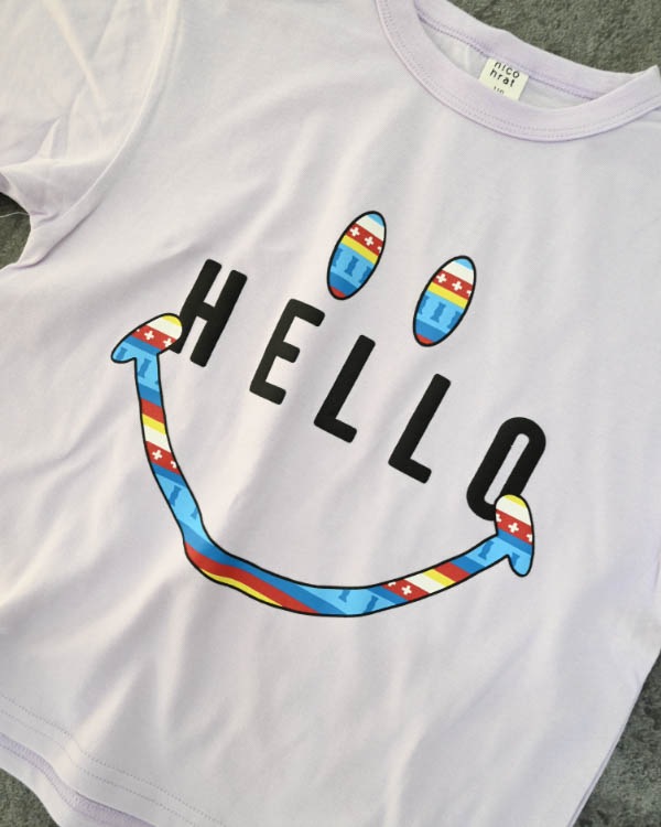 【ニコフラート】ハロー Tシャツ / パープル