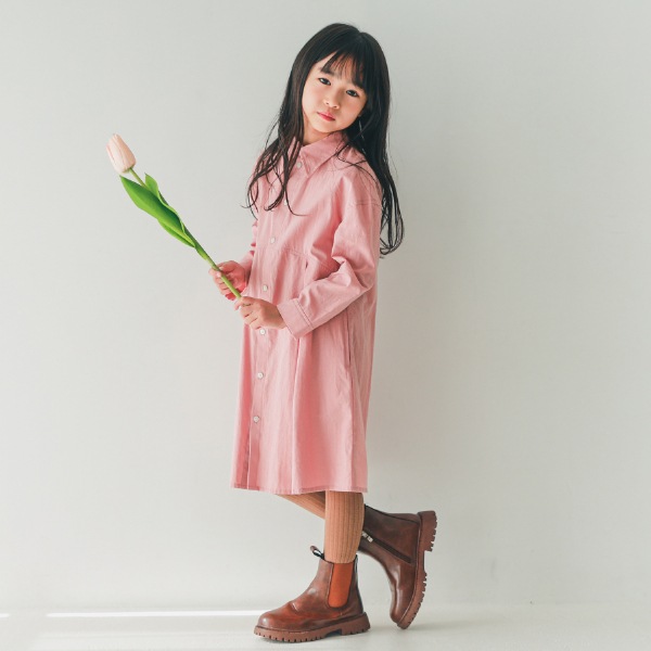 【25FW】タック シャツワンピース / ピンク