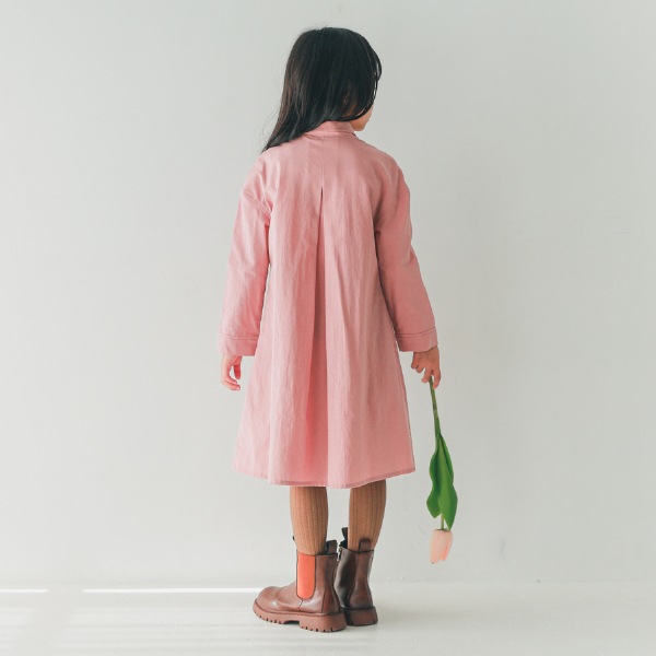 【25FW】タック シャツワンピース / ピンク