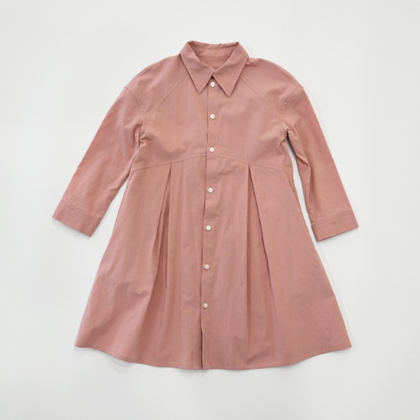 【25FW】タック シャツワンピース / ピンク