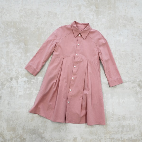 【25FW】タック シャツワンピース / ピンク