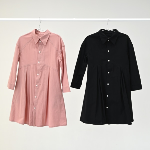 【25FW】タック シャツワンピース / ピンク