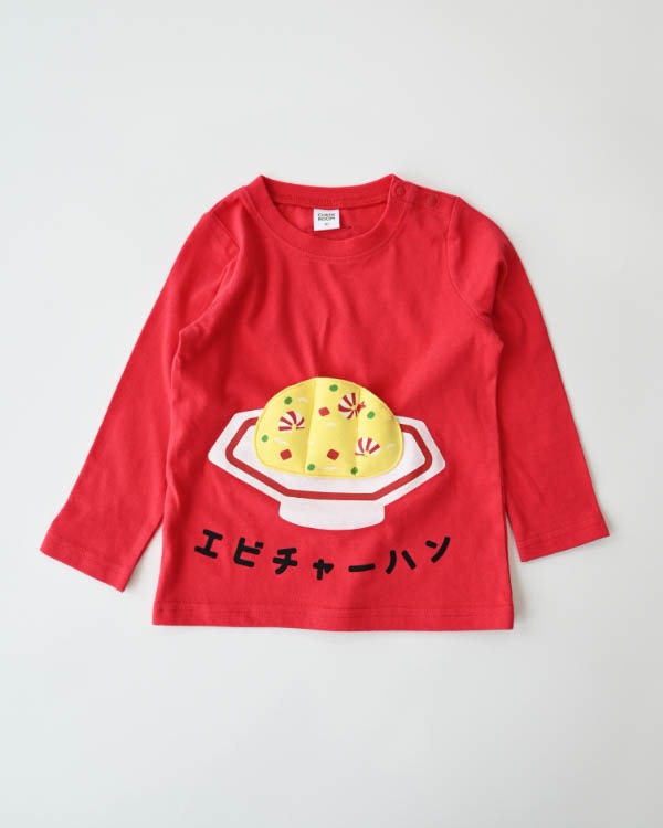 【チークルーム】エビチャーハンロングＴシャツ / レッド
