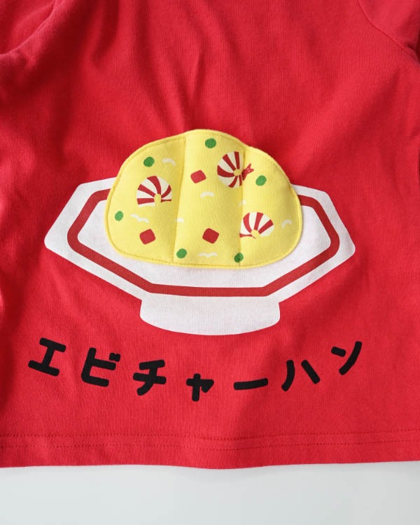 【チークルーム】エビチャーハンロングＴシャツ / レッド
