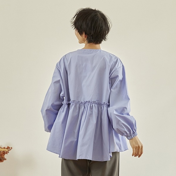 【25FW】フレアブラウス / ブルー