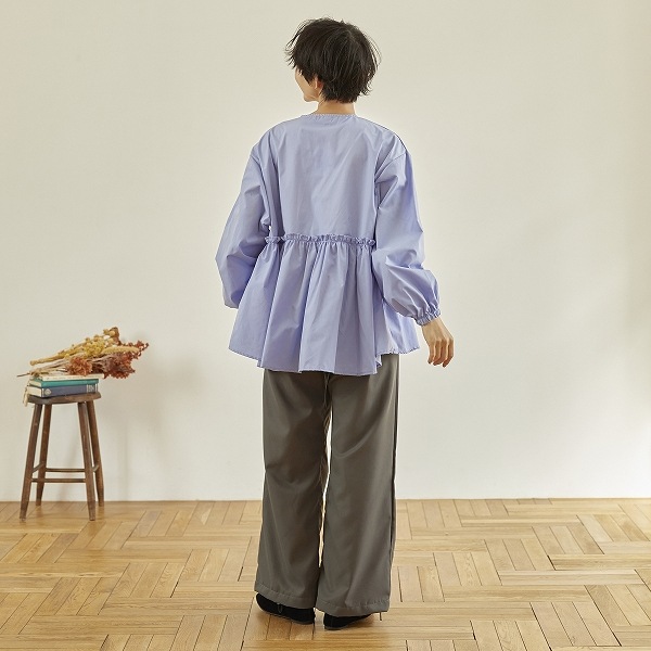 【25FW】フレアブラウス / ブルー