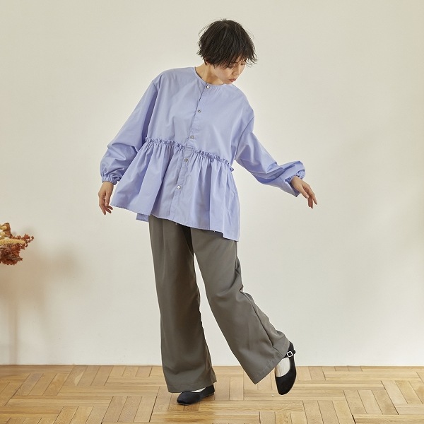 【25FW】フレアブラウス / ブルー