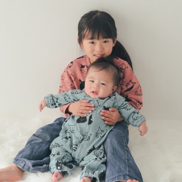 【25FW】アラカルト ギャザーロンパース / ブルー