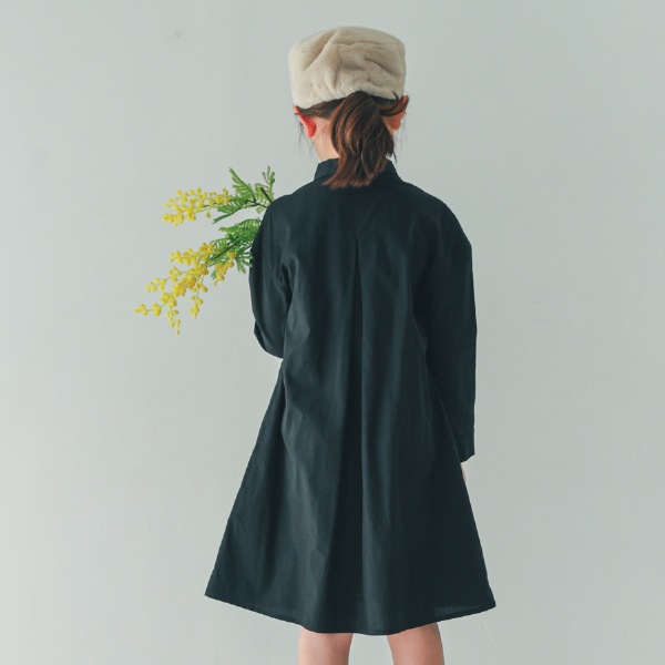 【25FW】タック シャツワンピース / ブラック