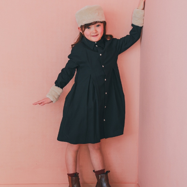 【25FW】タック シャツワンピース / ブラック
