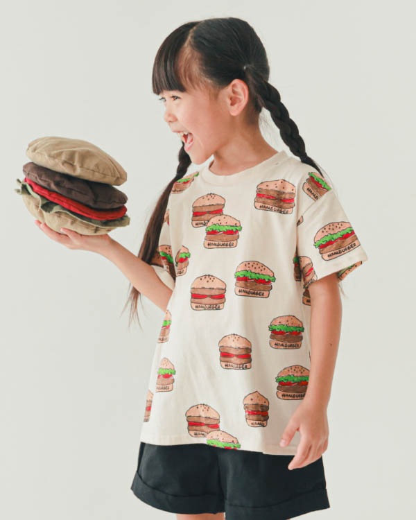 【ニコフラート】ハンバーガー Tシャツ / アイボリー