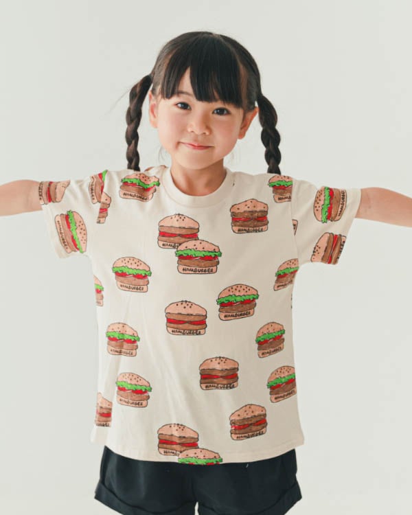 【ニコフラート】ハンバーガー Tシャツ / アイボリー
