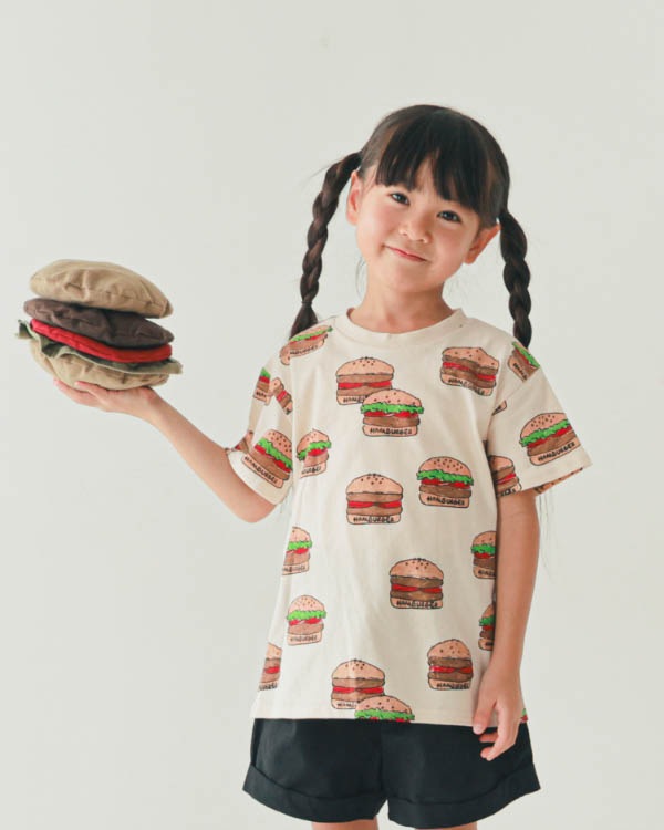 【ニコフラート】ハンバーガー Tシャツ / アイボリー