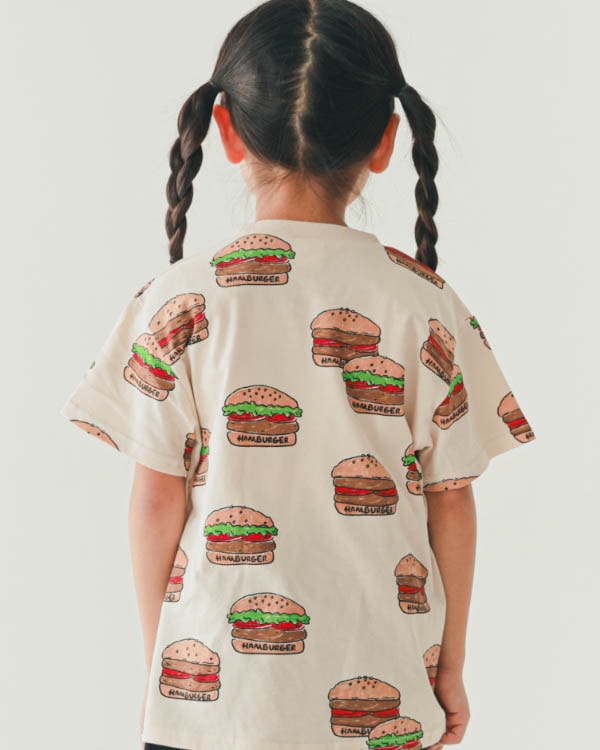 【ニコフラート】ハンバーガー Tシャツ / アイボリー