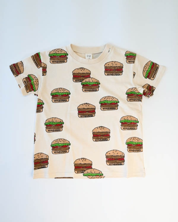 【ニコフラート】ハンバーガー Tシャツ / アイボリー