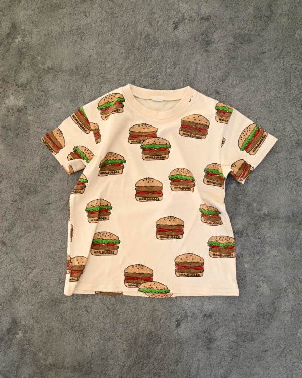 【ニコフラート】ハンバーガー Tシャツ / アイボリー