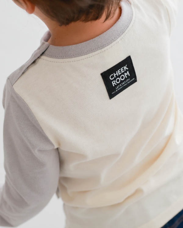 【チークルーム】駅と新幹線ロングＴシャツ / アイボリー