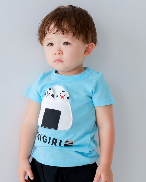 【チークルーム】おにぎり Tシャツ / サックス