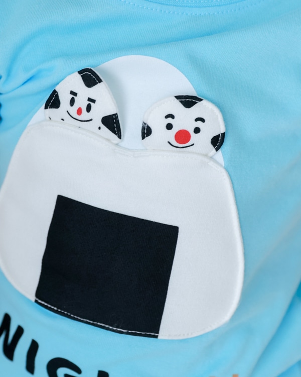 【チークルーム】おにぎり Tシャツ / サックス