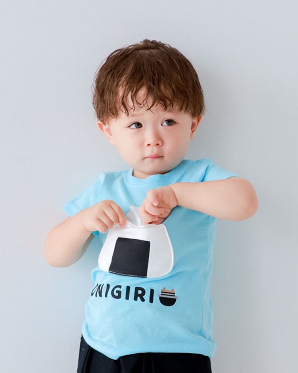 【チークルーム】おにぎり Tシャツ / サックス