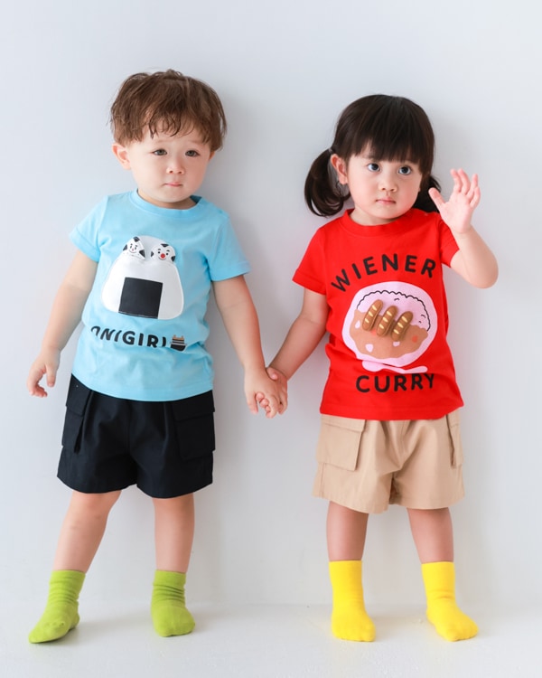 【チークルーム】おにぎり Tシャツ / サックス