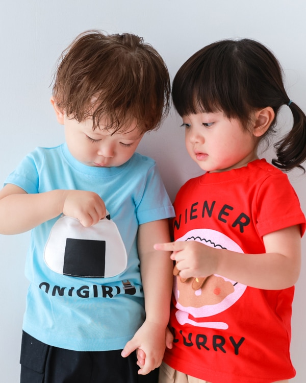 【チークルーム】おにぎり Tシャツ / サックス