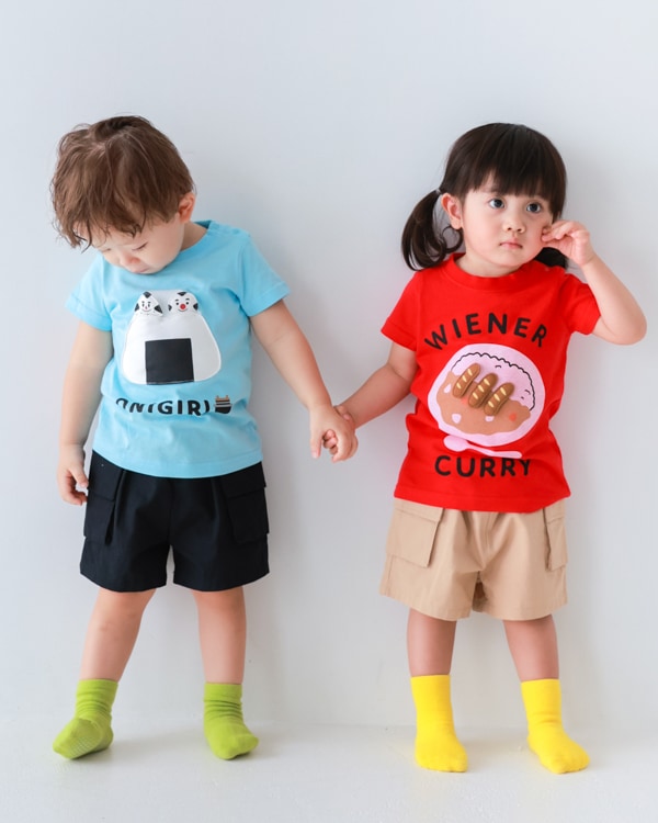 【チークルーム】おにぎり Tシャツ / サックス