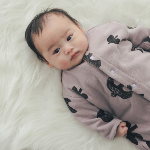 【25FW】アラカルト ギャザーロンパース / ラベンダー