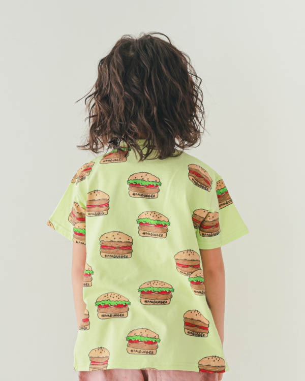 【ニコフラート】ハンバーガー Tシャツ / ライトグリーン