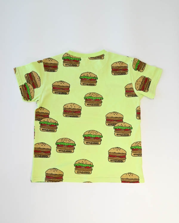 【ニコフラート】ハンバーガー Tシャツ / ライトグリーン
