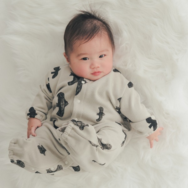 【25FW】アラカルト ギャザーロンパース / グレー