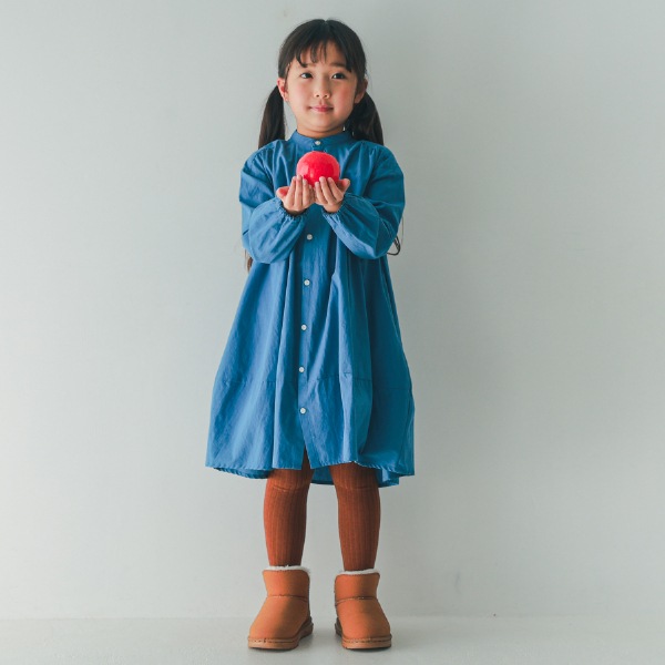 【25FW】バルーン ギャザーワンピース / ブルー