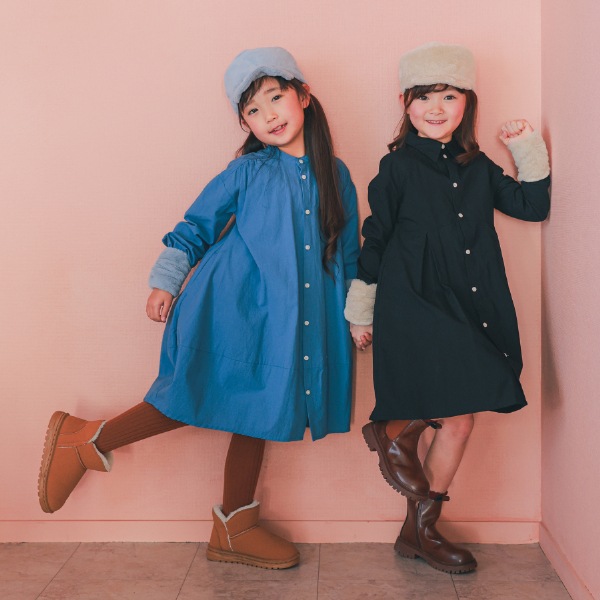 【25FW】バルーン ギャザーワンピース / ブルー