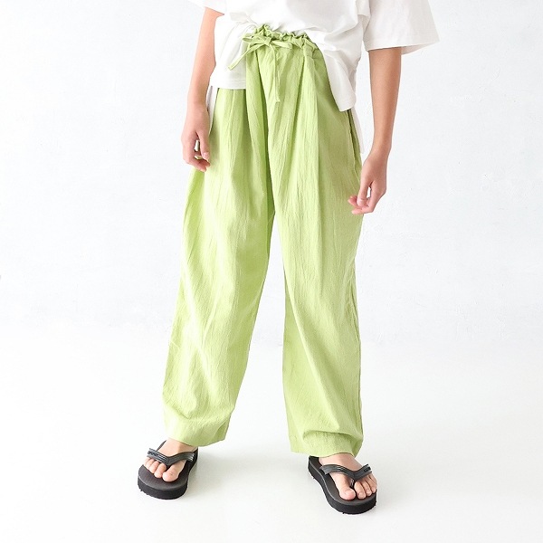 【25SS】ワイドテーパードパンツ / イエローグリーン
