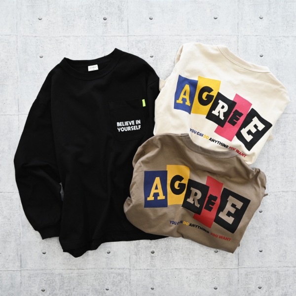 【25FW】AGREE ロングＴシャツ / サンド