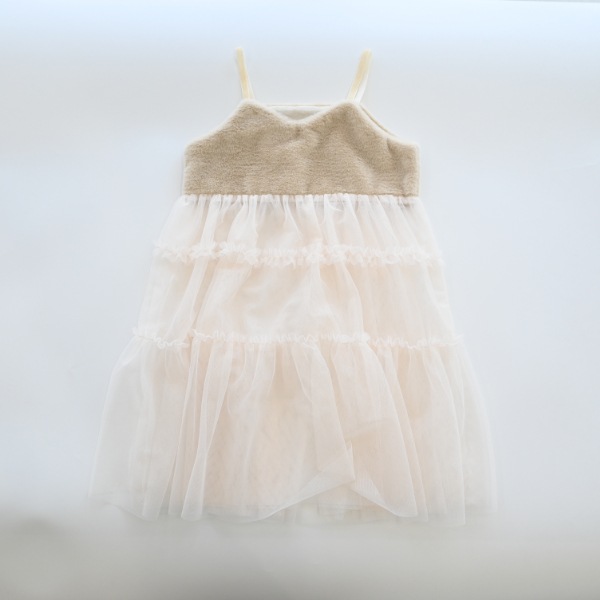 【25FW】ファー チュールワンピース / アイボリー