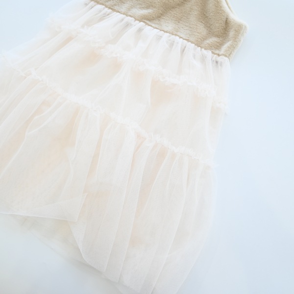 【25FW】ファー チュールワンピース / アイボリー