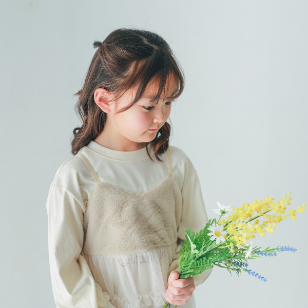 【25FW】ファー チュールワンピース / アイボリー